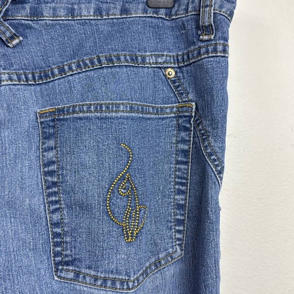 (H1) Baby Phat cut Vintage wide leg capri jeans size 15 large. - Picture 3 of 14